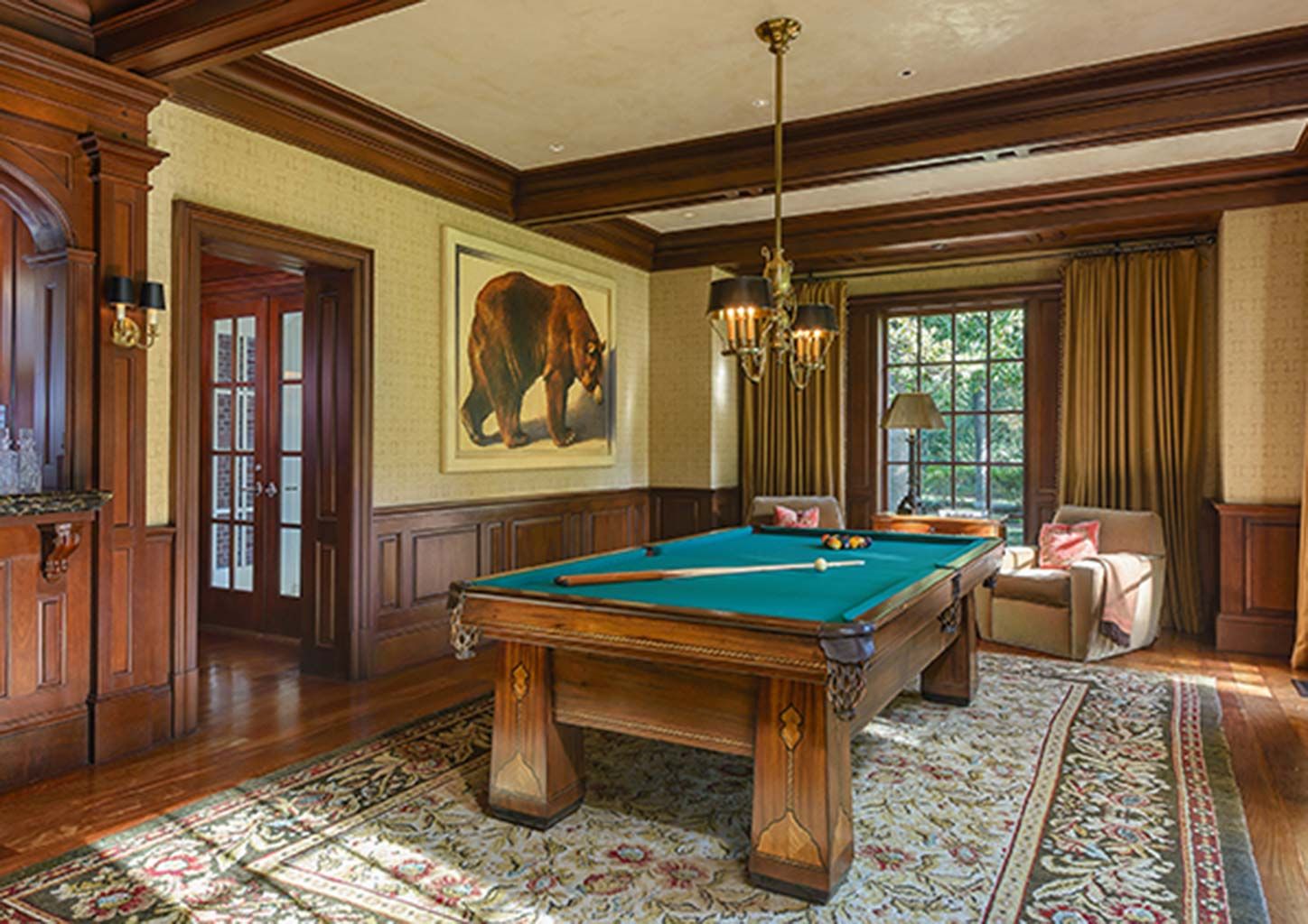 Billiard room, Recreation room, Furniture, Room, Pool, English billiards, Property, Table, Billiard table, Games, 