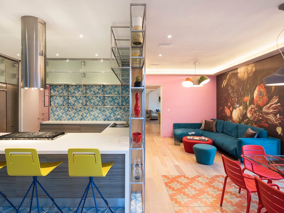 Casa moderna de colores: Cocina y comedor
