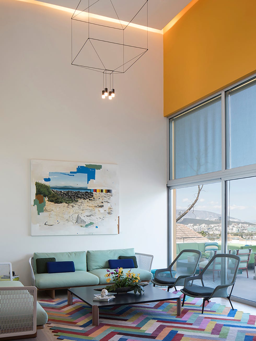 Casa moderna de colores: Salón con vistas