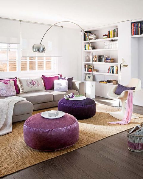 Room, Interior design, Floor, Purple, Flooring, Wall, Pink, Violet, Furniture, Home, 