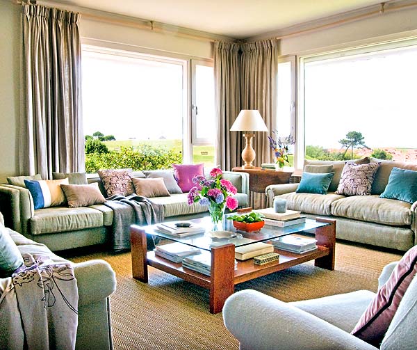 Living room, Room, Furniture, Interior design, Property, Curtain, Coffee table, Home, Table, Couch, 