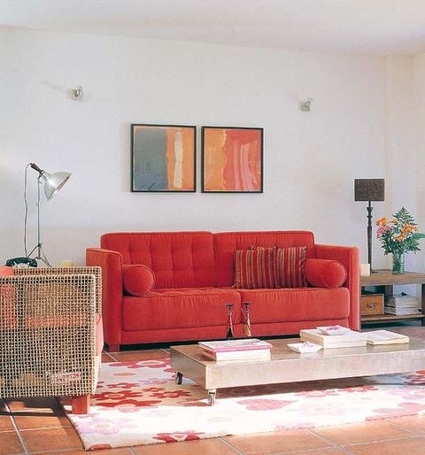 Brown, Room, Interior design, Wall, Living room, Floor, Couch, Interior design, Flooring, Orange, 