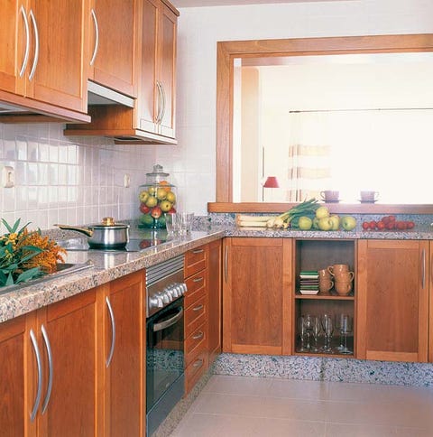 Room, Wood, Interior design, Floor, Wood stain, Flooring, Home, Kitchen, Cabinetry, Drawer, 