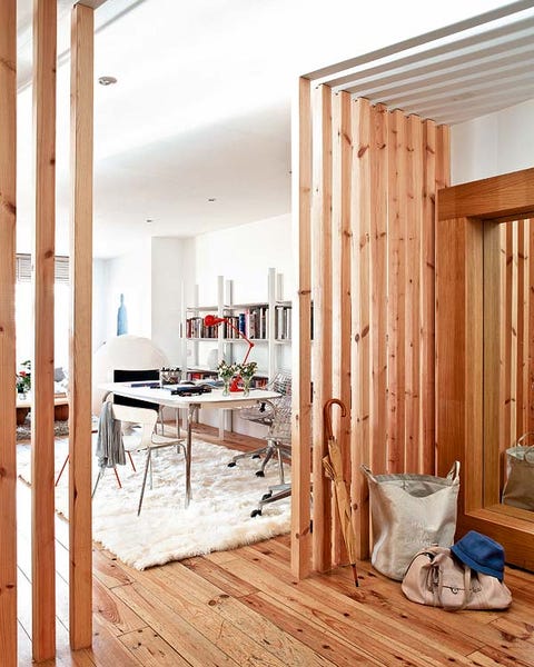 Wood, Floor, Flooring, Room, Hardwood, Interior design, Ceiling, Fixture, Wood flooring, Bag, 