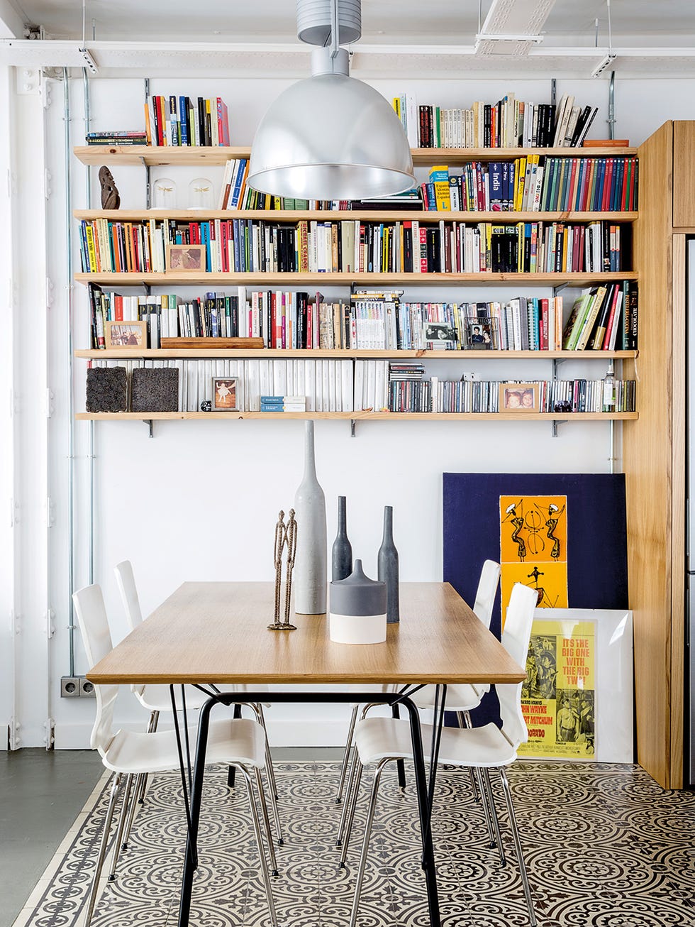Wood, Room, Interior design, Lighting, Shelf, Floor, Bookcase, Shelving, Table, Furniture, 