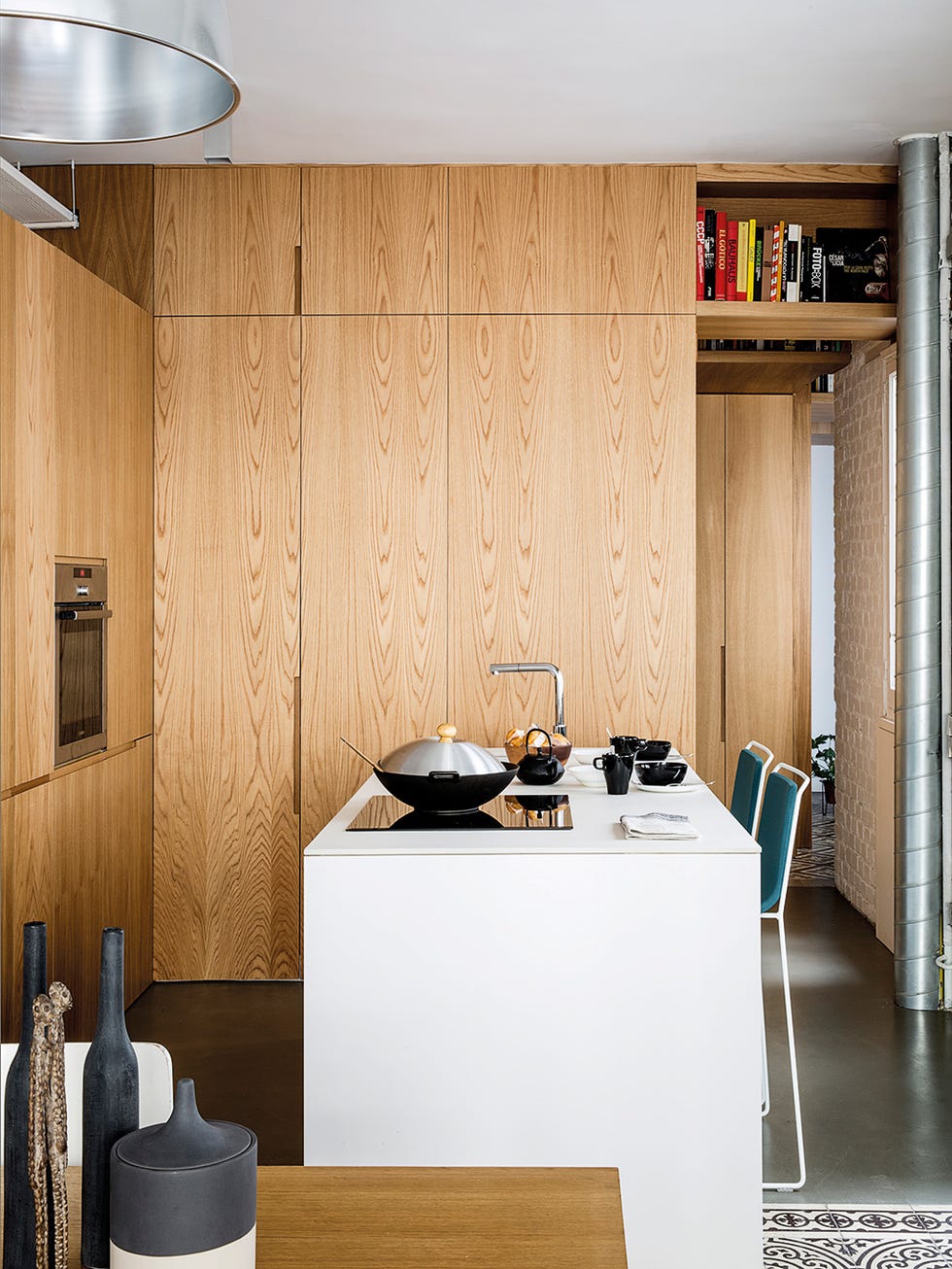Room, Interior design, Furniture, Property, Cabinetry, Wall, Floor, Kitchen, Ceiling, Countertop, 