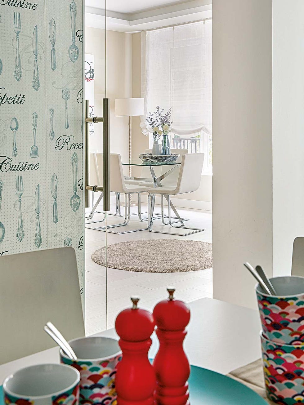 Room, Red, Interior design, Turquoise, Furniture, Home, Table, Material property, Living room, Window, 