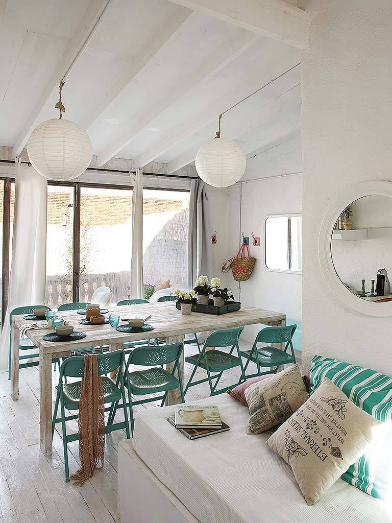 Room, Furniture, Interior design, Property, Green, Table, Building, Ceiling, Home, Living room, 