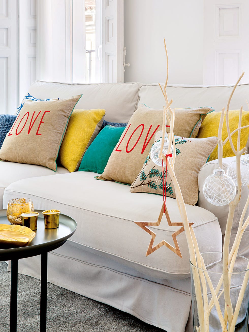 Furniture, Yellow, Room, Pillow, Blue, Bedding, Interior design, Cushion, studio couch, Bedroom, 