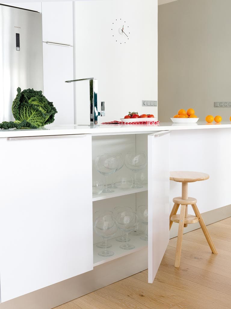 Room, Floor, Interior design, Flooring, Wall, Peach, Cabinetry, Interior design, Plywood, Wood flooring, 