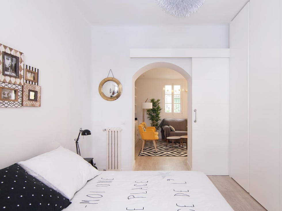 Room, Property, White, Interior design, Furniture, Bedroom, Floor, Building, Ceiling, Wall, 