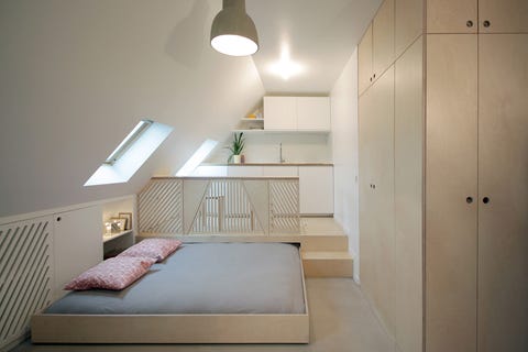 Room, Bed, Furniture, Property, Bedroom, Interior design, Ceiling, Floor, Lighting, House, 