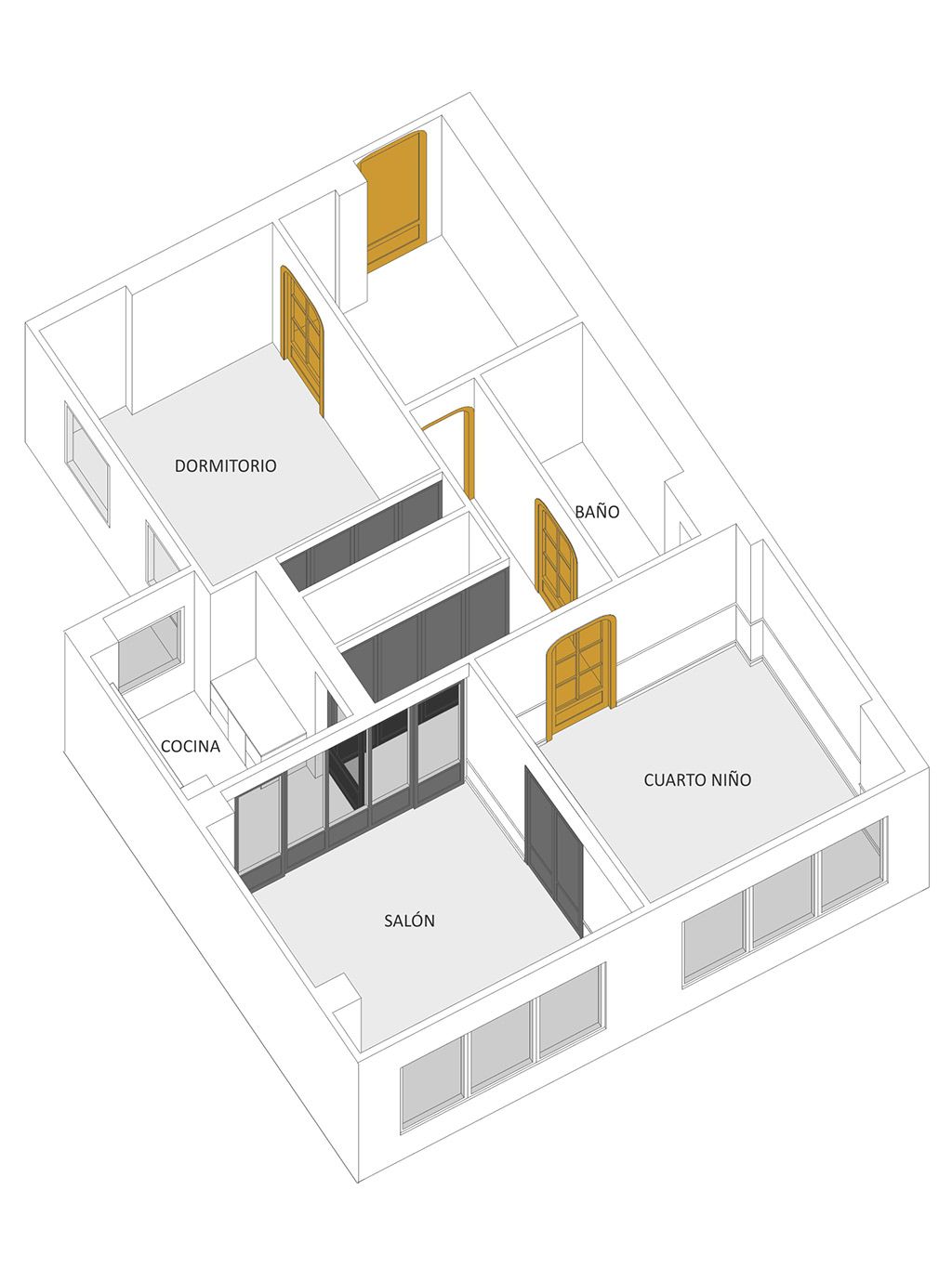 Regeneración República Dirigir Un piso de 60 m2 adaptado a una familia - Casas