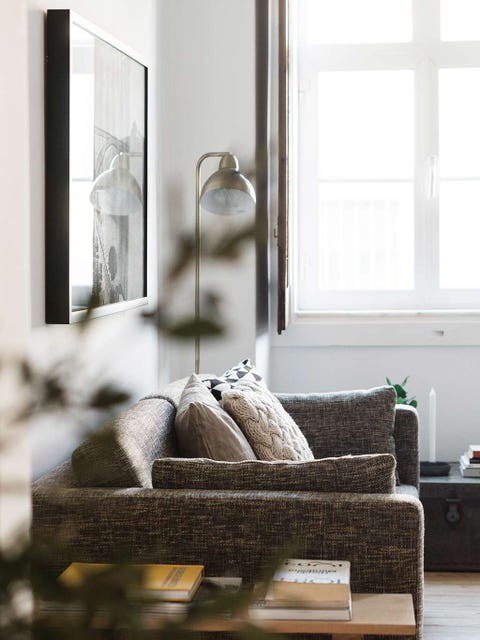 Room, Interior design, Glass, Fixture, Couch, Living room, Grey, Daylighting, Home, Interior design, 