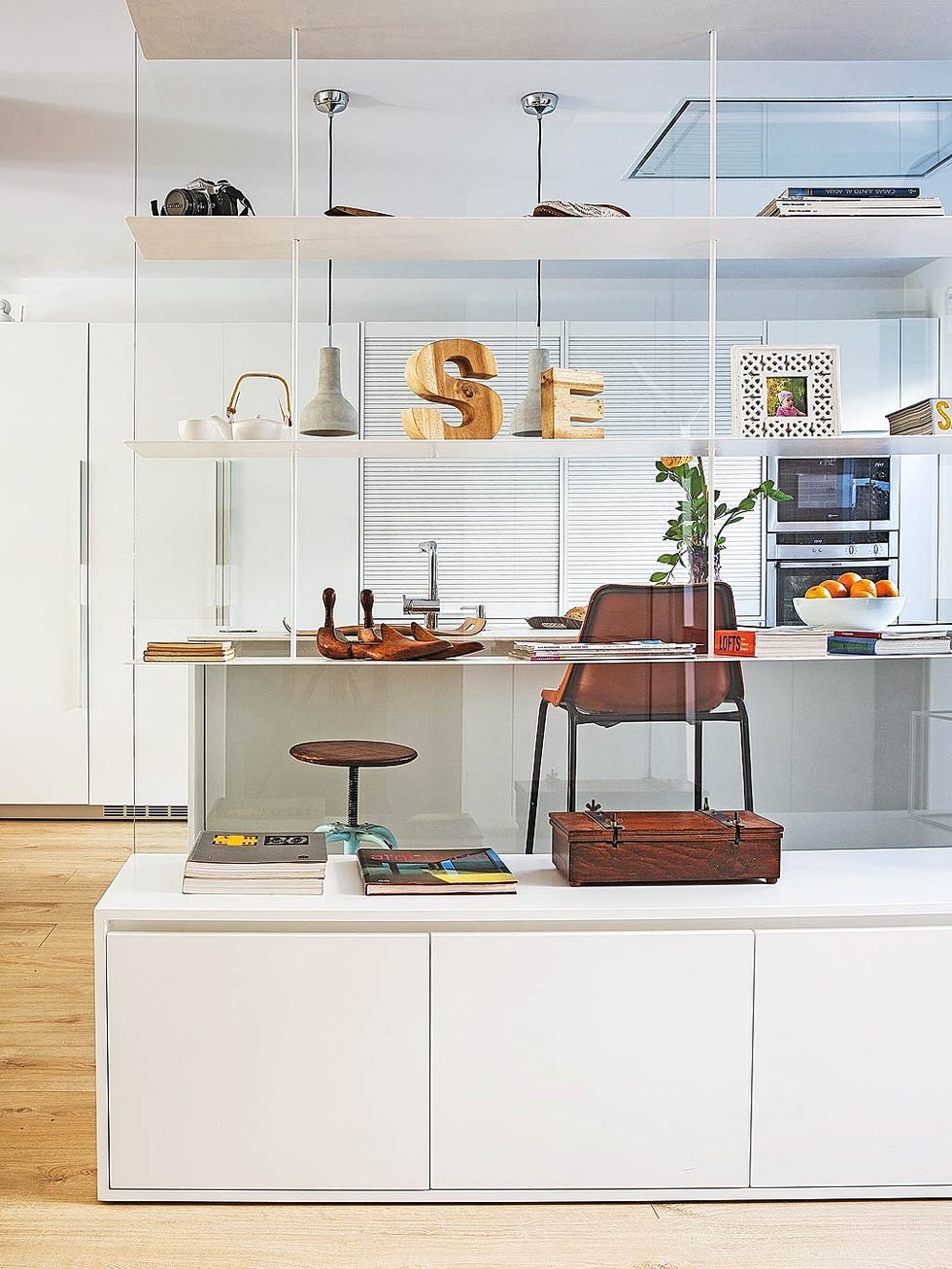 Furniture, Room, Shelf, Kitchen, Product, Interior design, Cabinetry, Countertop, Building, Material property, 