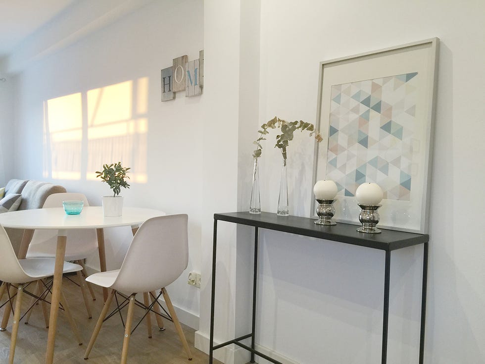 White, Room, Furniture, Property, Interior design, Table, Floor, Building, House, Material property, 