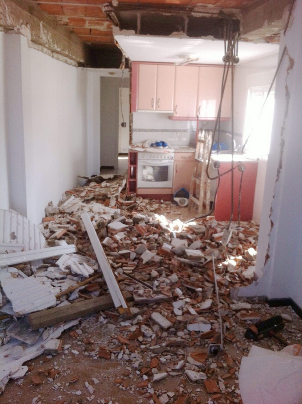 Room, Floor, Demolition, Rubble, 