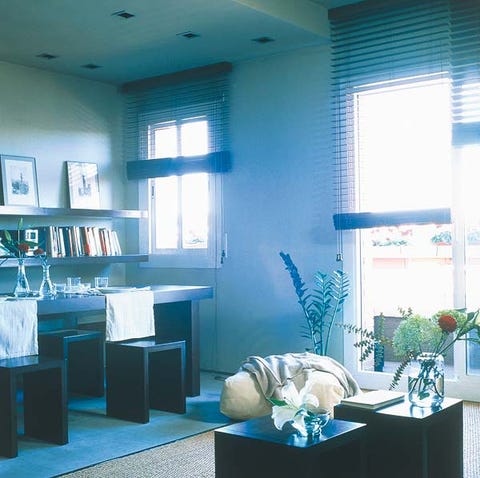 Blue, Room, Interior design, Turquoise, Teal, Shelf, Interior design, Home, Floor, Ceiling, 