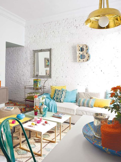 Room, Interior design, Yellow, Table, Wall, Living room, Furniture, Interior design, Home, Couch, 