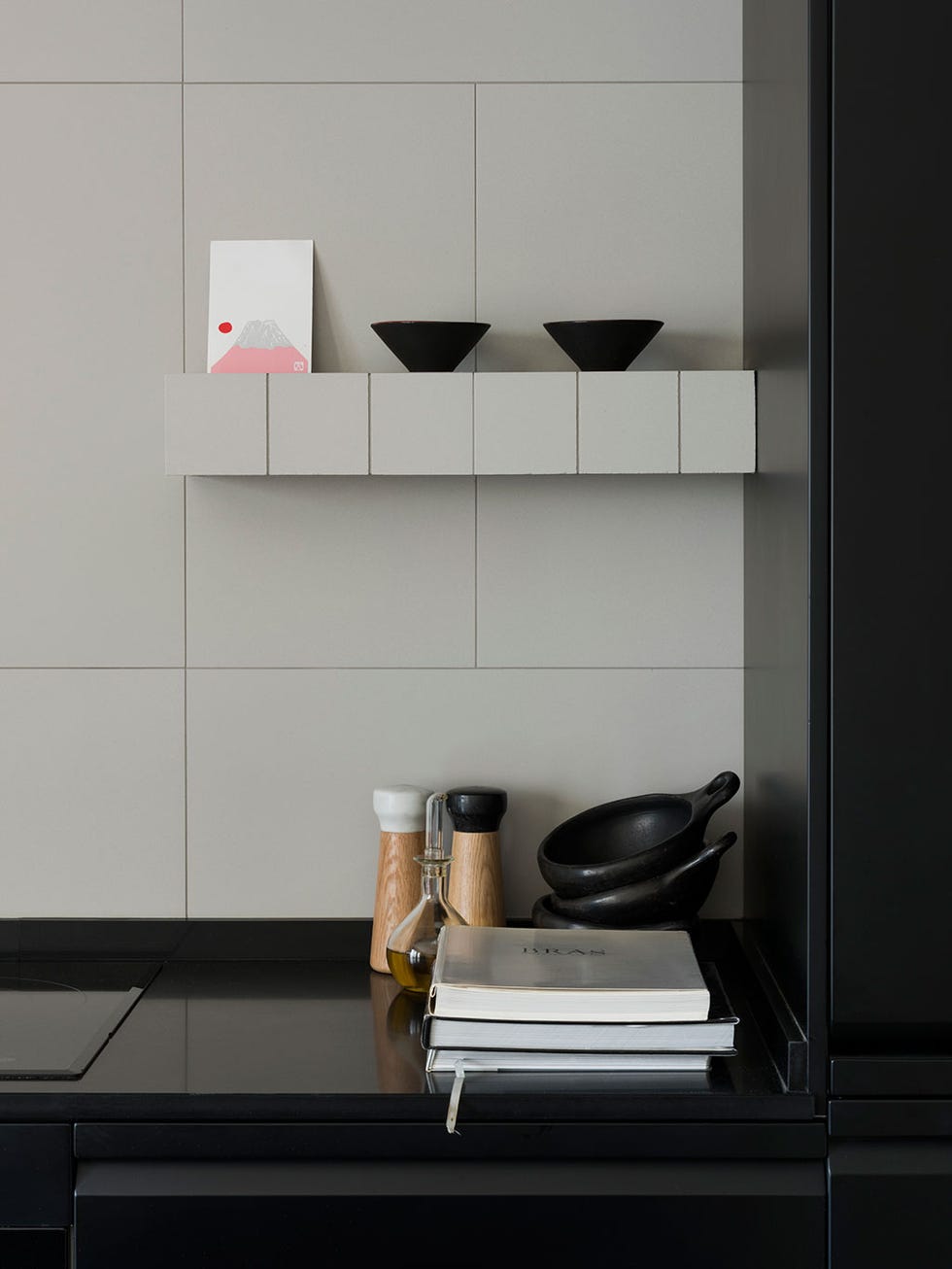 Tile, Room, Furniture, Interior design, Shelf, Floor, Countertop, Architecture, Material property, Flooring, 