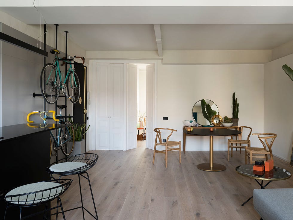 Room, Interior design, Property, Ceiling, Furniture, Building, Floor, Table, Wall, Loft, 