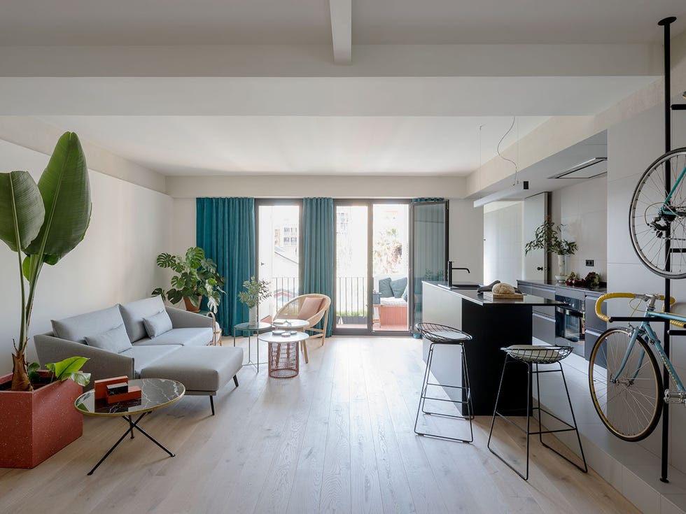 Room, Interior design, Living room, Property, Building, Green, Furniture, Ceiling, Floor, House, 