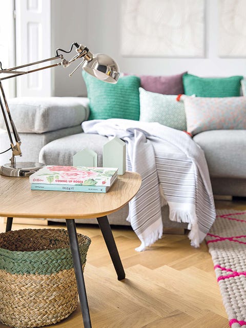Furniture, Room, Living room, Coffee table, Interior design, Table, Floor, Turquoise, Home, Flooring, 
