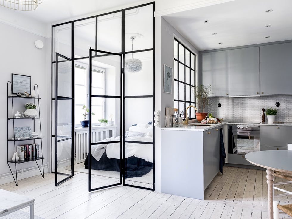 Room, Interior design, Furniture, Building, Property, Ceiling, Black-and-white, Floor, House, Architecture, 