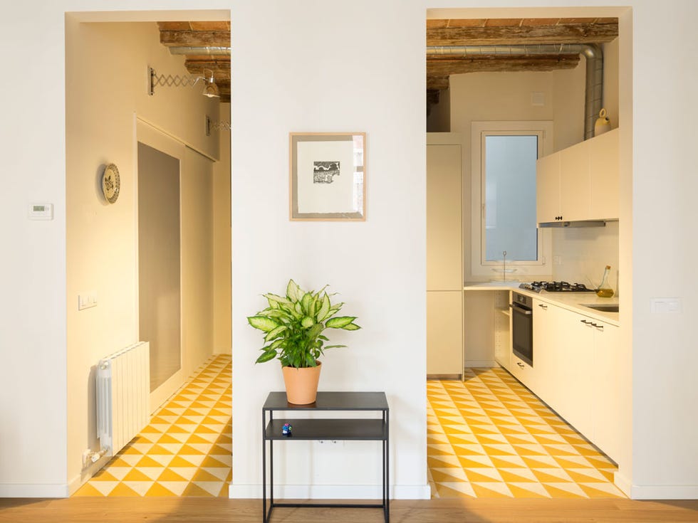 Floor, Flooring, Property, Flowerpot, Interior design, Room, Wall, Ceiling, Countertop, Real estate, 