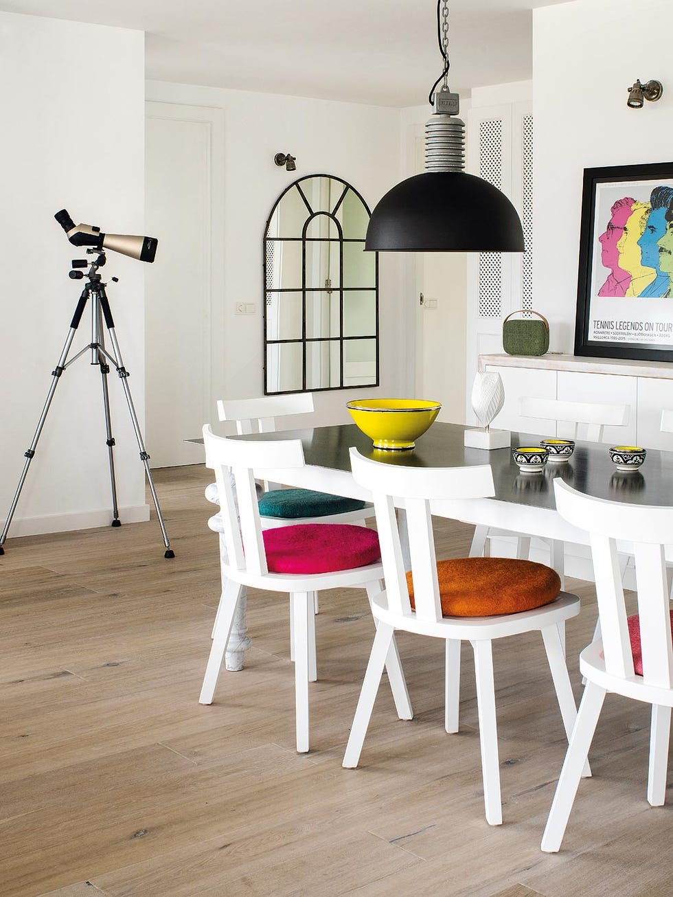 Furniture, Room, Table, Floor, Interior design, Yellow, Wood flooring, Laminate flooring, Flooring, Lighting, 