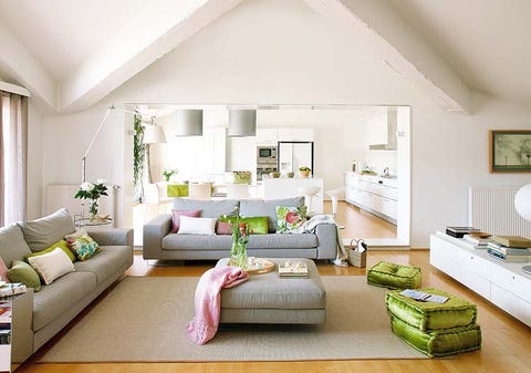 Green, Room, Interior design, Living room, Home, Wall, Floor, Furniture, Flooring, White, 