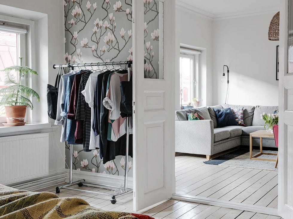 Room, White, Furniture, Interior design, Curtain, Door, Closet, Wardrobe, Cupboard, Floor, 