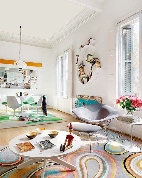 Room, Interior design, White, Furniture, Living room, Property, Table, Home, Turquoise, Building, 