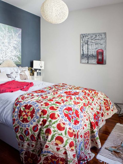 Bed, Room, Interior design, Bedding, Property, Bedroom, Bed sheet, Wall, Red, Textile, 