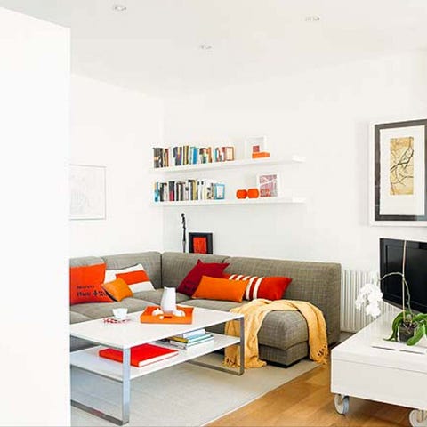 Room, Interior design, Wood, Living room, Wall, Furniture, Orange, Home, Couch, Interior design, 