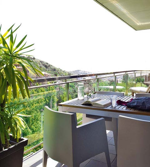 Flowerpot, Real estate, Balcony, House, Apartment, Home, Houseplant, Outdoor furniture, Design, Daylighting, 