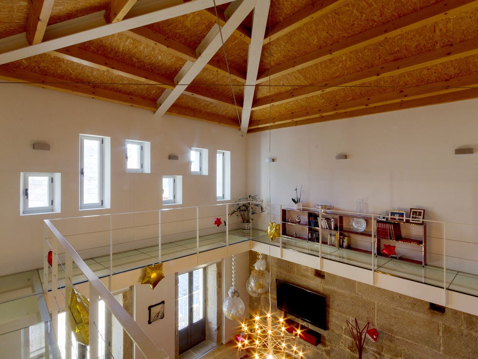 Ceiling, Room, Property, Building, Beam, Wood, Loft, House, Home, Interior design, 