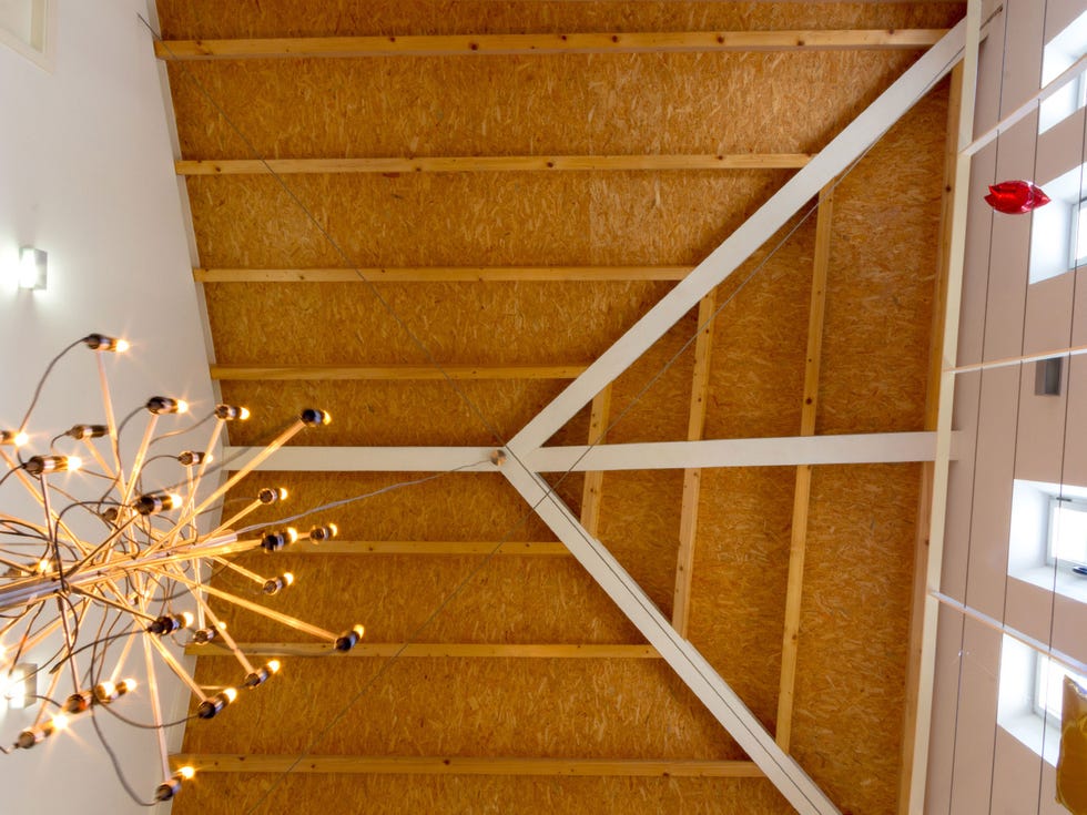 Ceiling, Metal, Room, Architecture, Stairs, 