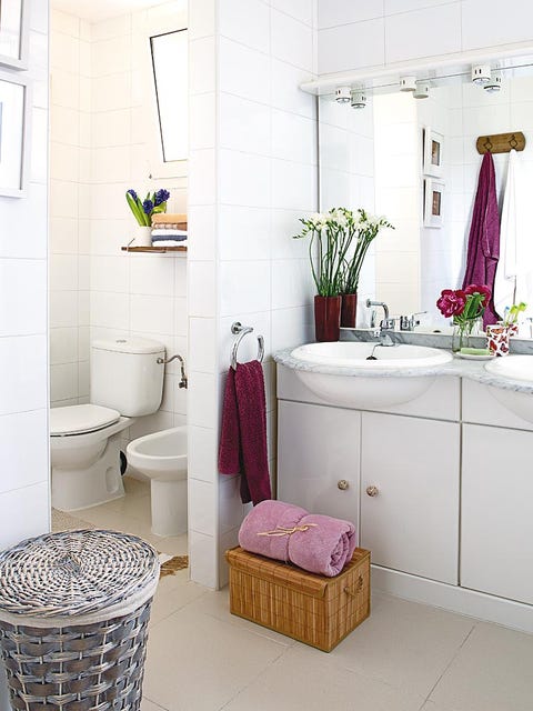 Bathroom, Room, Pink, Purple, Product, Interior design, Tile, Floor, Property, Furniture, 