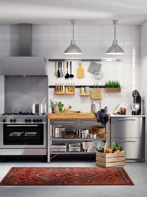 Countertop, Room, White, Furniture, Kitchen, Cabinetry, Shelf, Interior design, Kitchen stove, Shelving, 