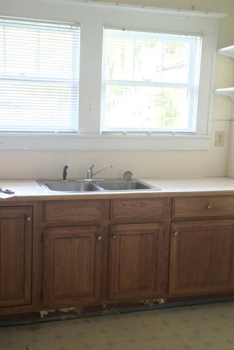 Room, Cabinetry, Furniture, Property, Sink, Kitchen, Countertop, Bathroom accessory, Floor, Material property, 