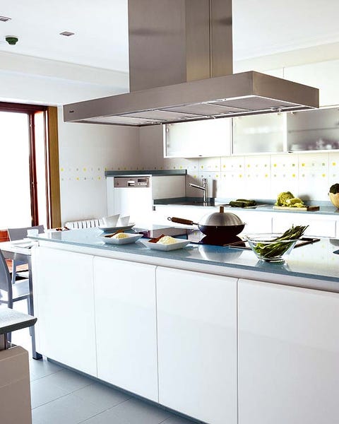 Room, Major appliance, Interior design, Kitchen appliance, Kitchen, Ceiling, Home appliance, Kitchen stove, Grey, Kitchen appliance accessory, 
