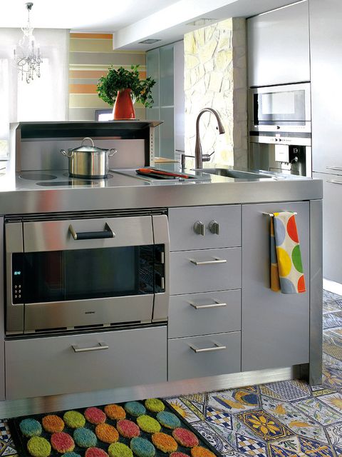 Green, Room, Property, Floor, Major appliance, Interior design, Home, Kitchen, Plumbing fixture, Kitchen appliance, 