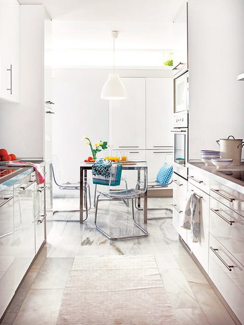 Room, Floor, Interior design, White, Flooring, Cabinetry, Kitchen, Drawer, Countertop, Home, 