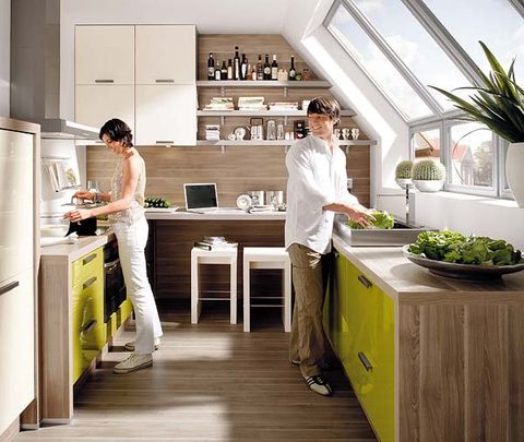 Countertop, Home appliance, Kitchen appliance, Major appliance, Flowerpot, Kitchen, Cabinetry, Cook, Houseplant, Interior design, 