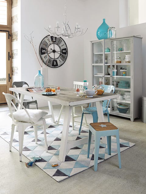 Room, Interior design, Furniture, Table, Floor, Teal, Wall, Turquoise, Aqua, Grey, 