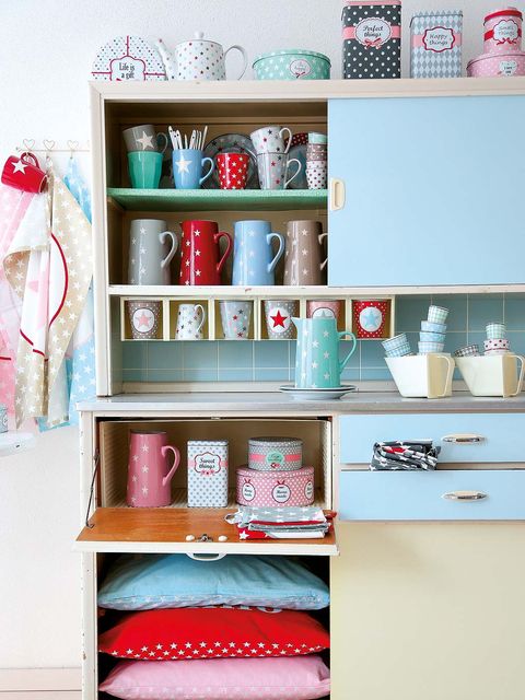 Room, Shelving, Shelf, Pink, Teal, Turquoise, Collection, Peach, Aqua, Paint, 