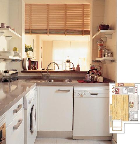 Room, Kitchen, Major appliance, Interior design, Kitchen appliance, Home appliance, Cabinetry, Floor, House, Sink, 