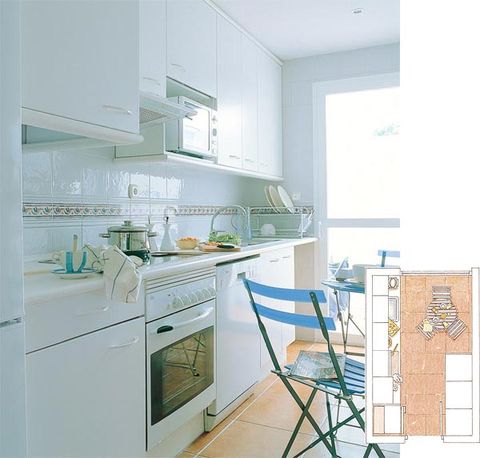 Green, Room, White, Major appliance, Interior design, Kitchen appliance, Floor, Kitchen, Home, Turquoise, 
