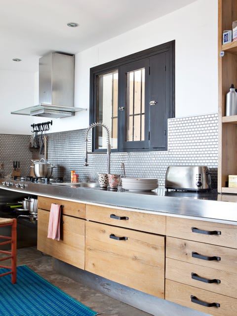 Countertop, Furniture, Cabinetry, Room, Kitchen, Property, Interior design, Building, Home, Tile, 